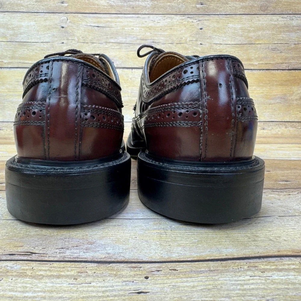 Vintage Dexter USA Dress Shoes Men 10.5 C Burgundy Wingtip‎ Longwing Brogue